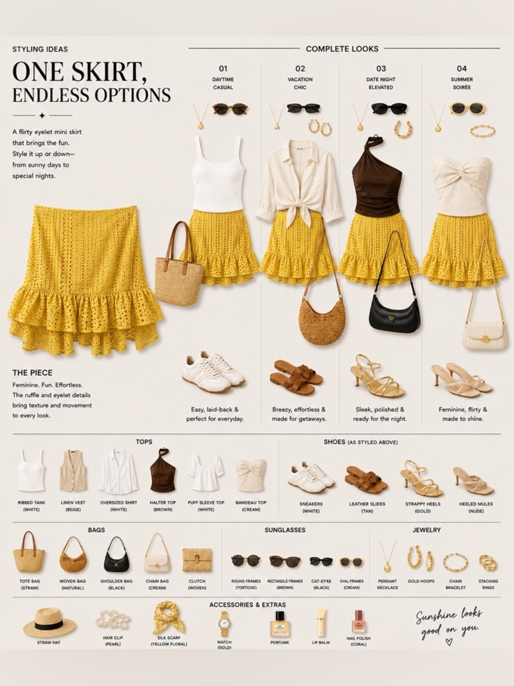 Zara Yellow Eyelet Ruffle Mini Skirt - Picture 2 of 4